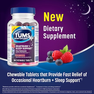 Foto 2 | Suplemento Tums Heartburn + Sleep Support 54 Comprimidos Berry - Venta Internacional.