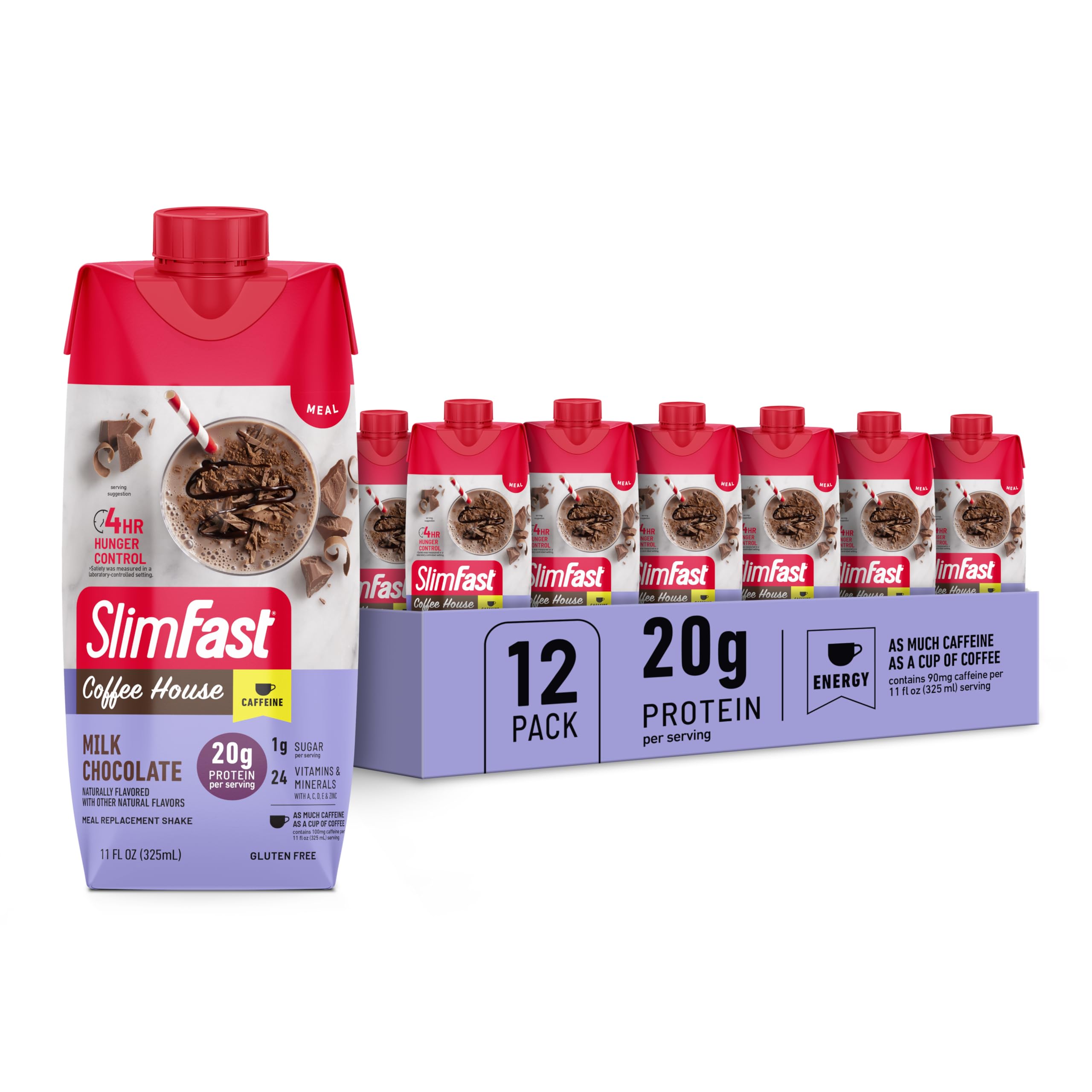 Foto 2 pulgar | Batido Proteico Slimfast De Chocolate Con Leche, 20 G De Proteína, 325 Ml, 12 Unidades - Venta Internacional.