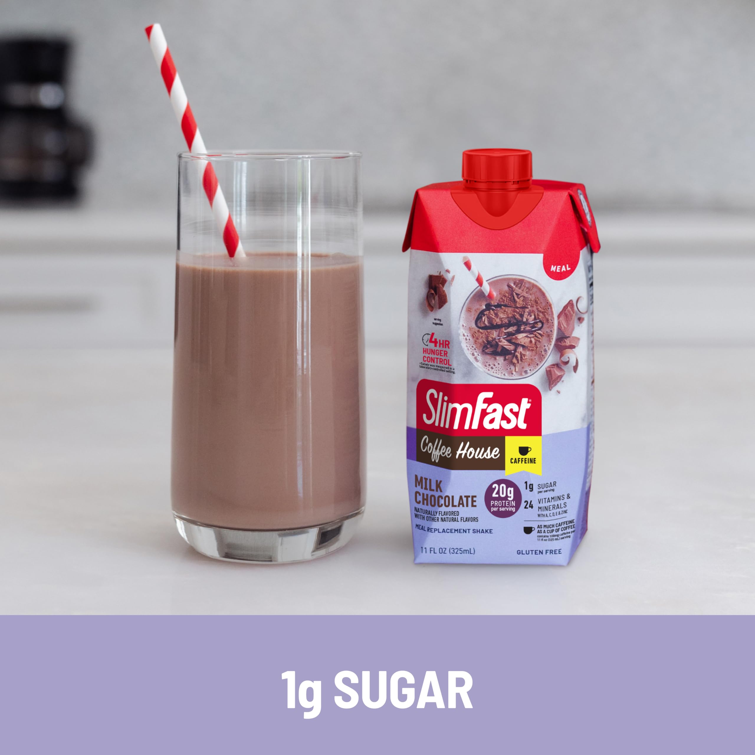 Foto 8 pulgar | Batido Proteico Slimfast De Chocolate Con Leche, 20 G De Proteína, 325 Ml, 12 Unidades - Venta Internacional.