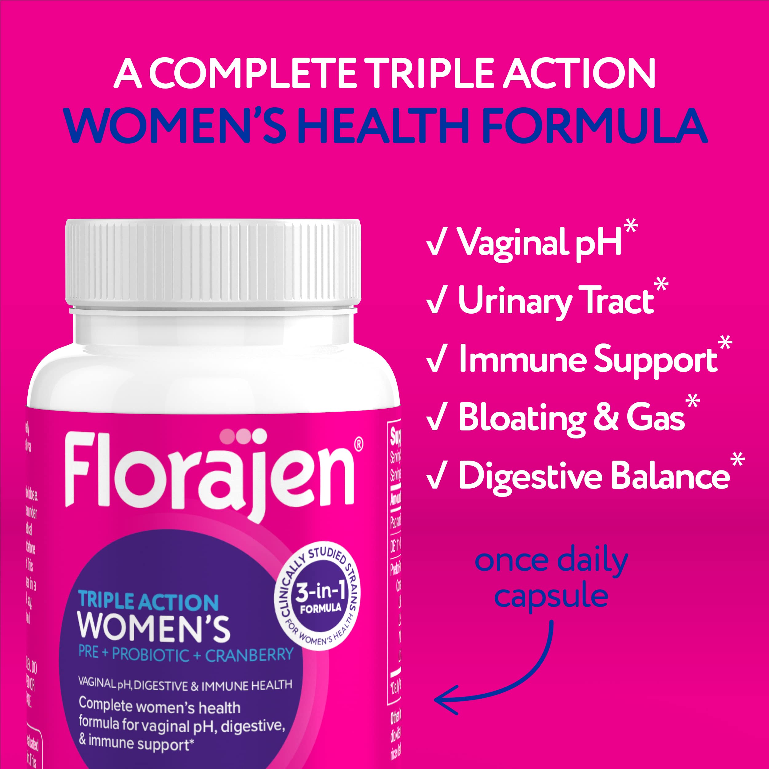 Foto 4 pulgar | Suplemento Probiótico Florajen De Triple Acción Para Mujer, 30 Cápsulas - Venta Internacional.