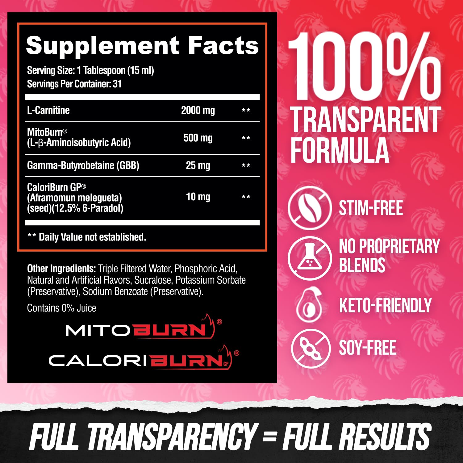 Foto 8 pulgar | Suplemento Líquido De L-carnitina Alpha Lion Burn 20 2000 Mg - Venta Internacional.