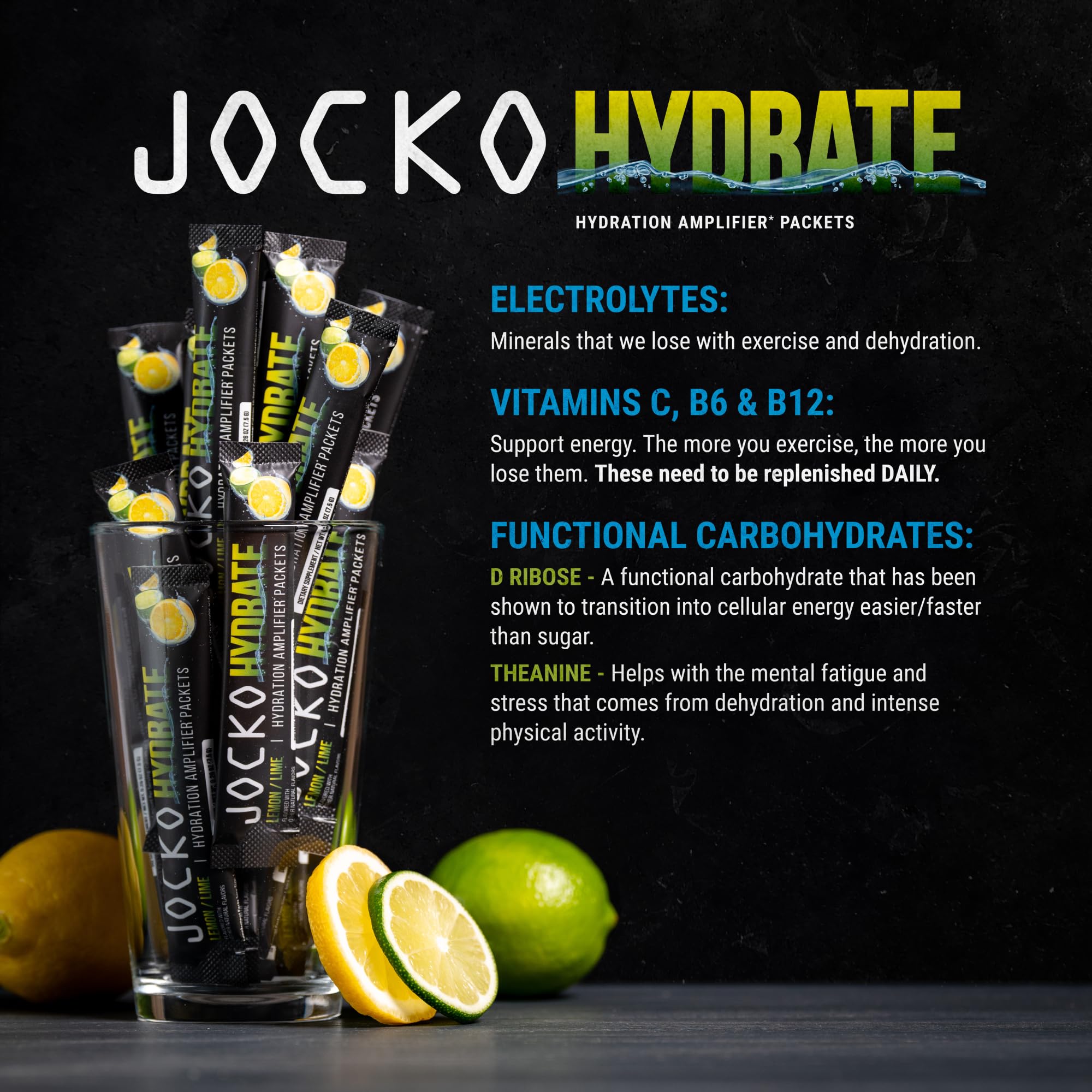 Foto 5 pulgar | Amplificador De Hidratación Supplement Jocko Fuel, Limón Y Lima, Paquete De 16 - Venta Internacional.