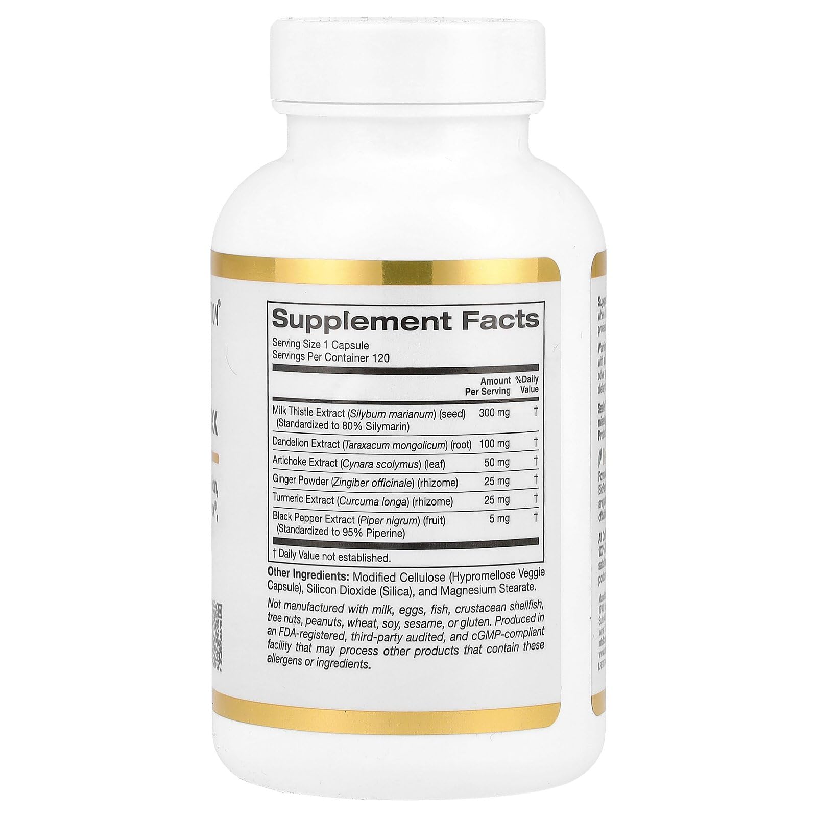Foto 2 | Suplemento Del Complejo De Silimarina California Gold Nutrition 120 Cápsulas - Venta Internacional.