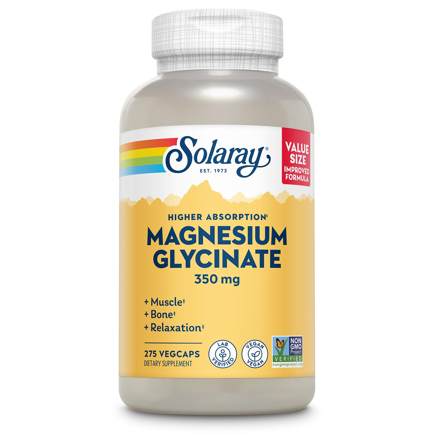 Foto 2 pulgar | Suplemento De Magnesio Solaray Glicinato De Magnesio 350 Mg 275 Unidades - Venta Internacional.