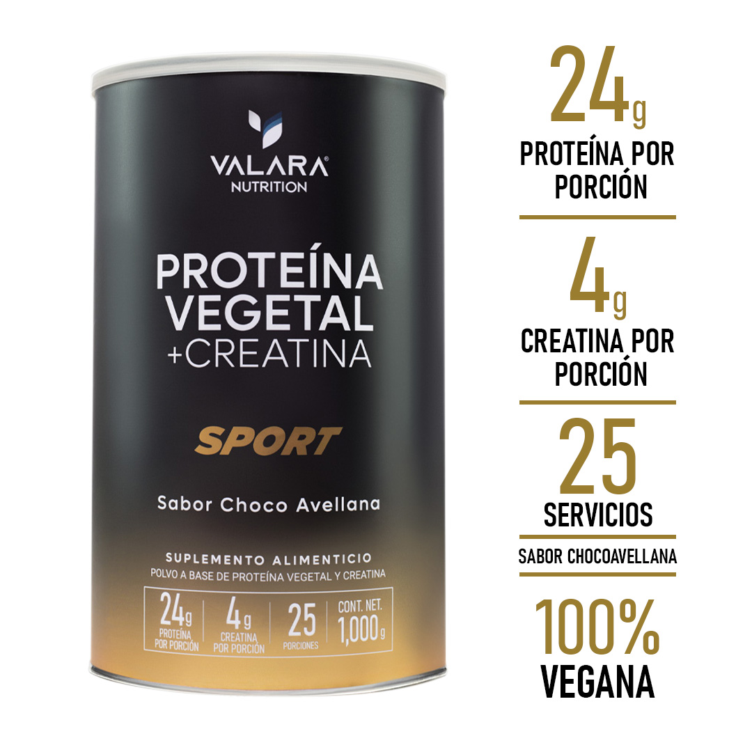 Foto 3 pulgar | Valara Proteína Vegana Sport Choco Avellana + Creatina Monohidratada 1000g
