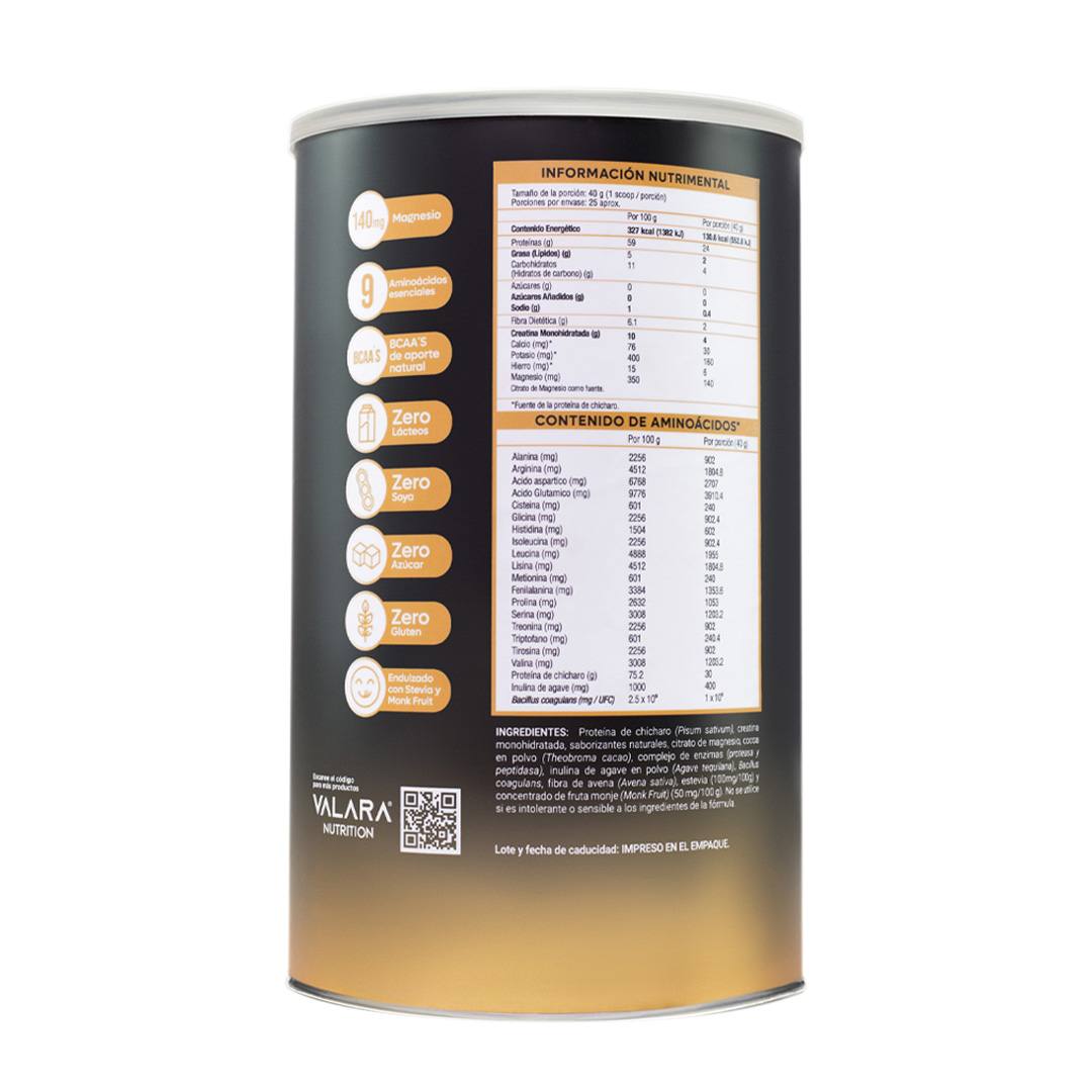 Foto 4 pulgar | Valara Proteína Vegana Sport Choco Avellana + Creatina Monohidratada 1000g