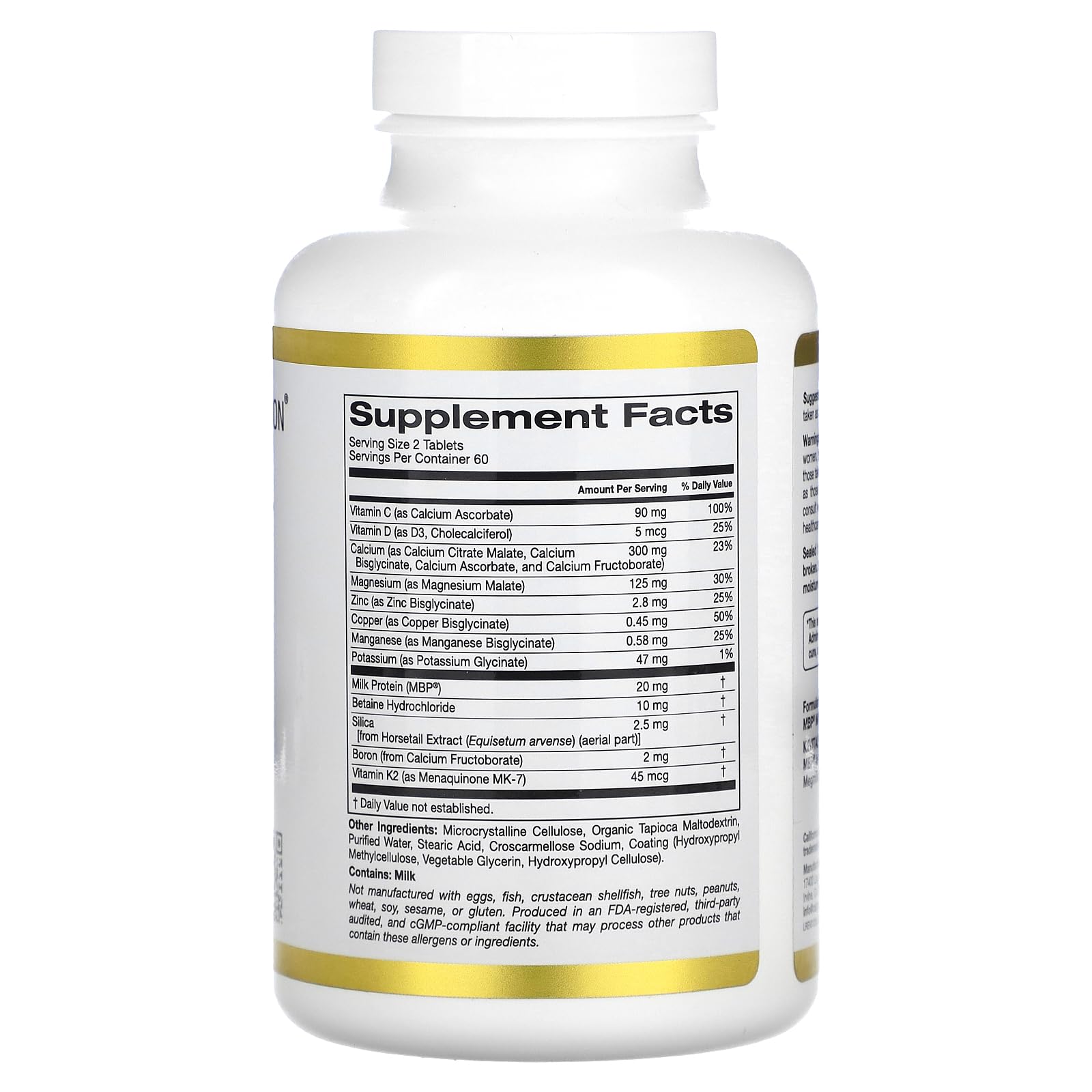 Foto 2 | Suplemento Bone Boost De California Gold Nutrition 120 Comprimidos - Venta Internacional.