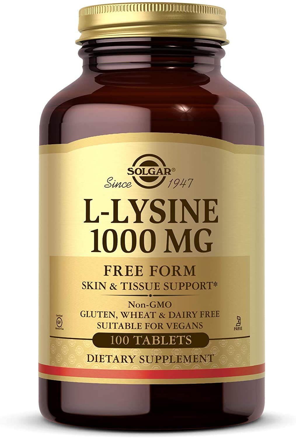 Foto 2 pulgar | Suplemento Solgar L-lisina 1000 Mg 100 Comprimidos Veganos Sin Gluten - Venta Internacional.
