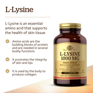 Foto 3 | Suplemento Solgar L-lisina 1000 Mg 100 Comprimidos Veganos Sin Gluten - Venta Internacional.