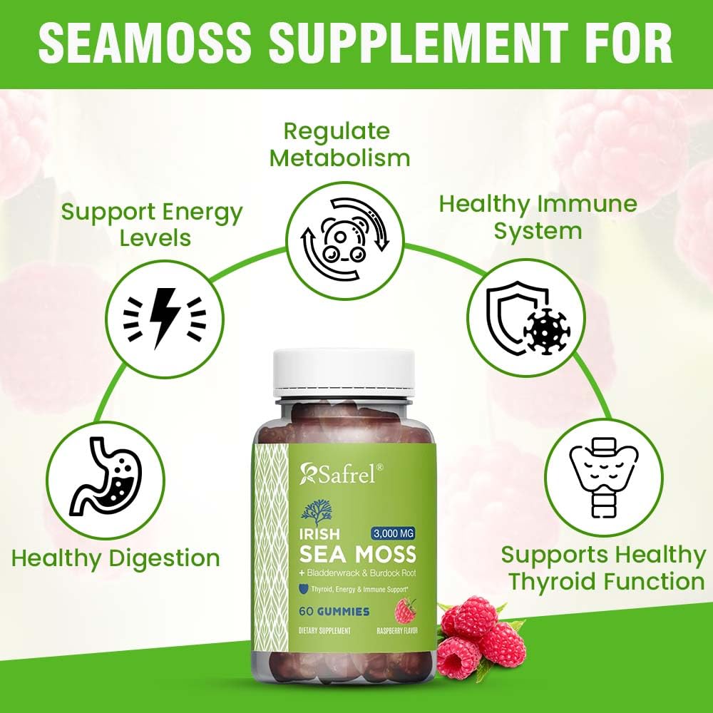 Foto 4 pulgar | Suplemento Safrel Irish Sea Moss Gomies 3000 Mg 60 Veganas - Venta Internacional.