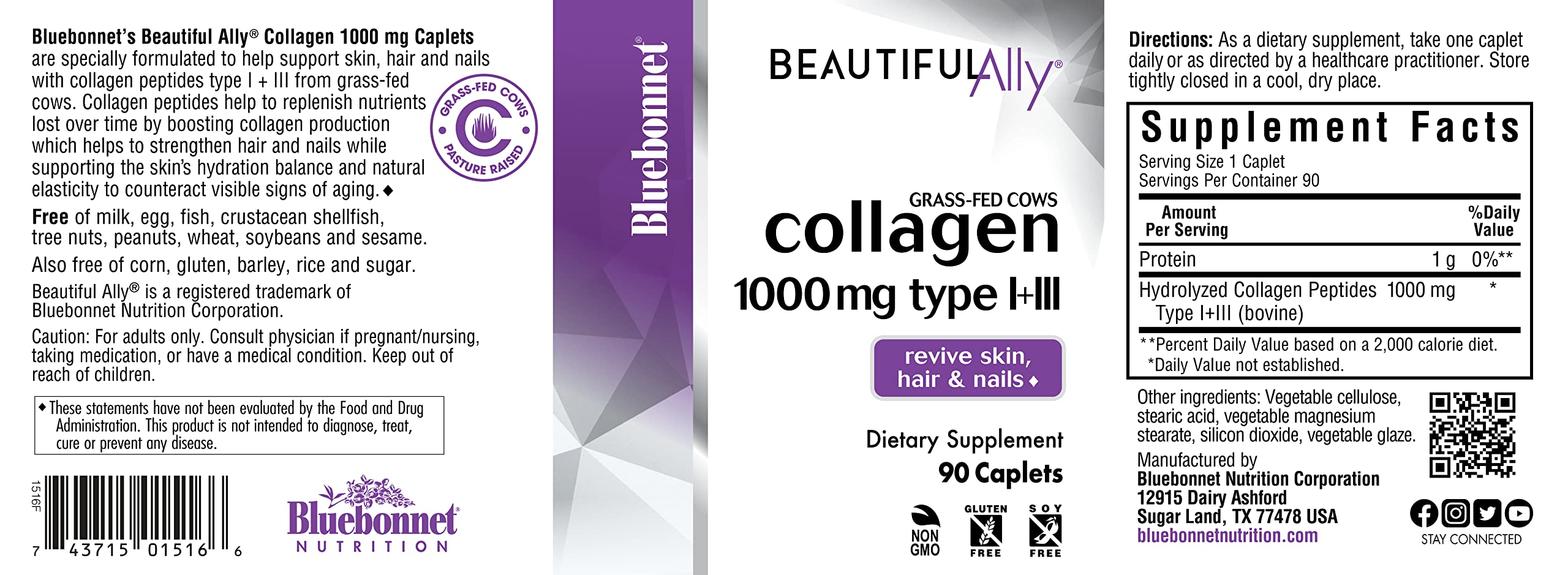 Foto 2 | Suplemento Bluebonnet Nutrition Beautiful Ally Collagen - Venta Internacional.