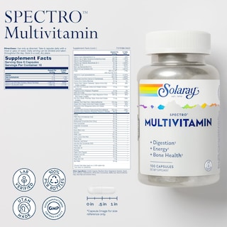 Foto 2 | Suplemento Multivitamínico Solaray Spectro Con Hierro 100 Cápsulas - Venta Internacional.
