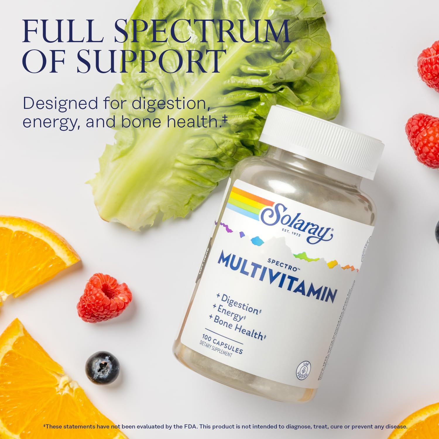 Foto 3 | Suplemento Multivitamínico Solaray Spectro Con Hierro 100 Cápsulas - Venta Internacional.