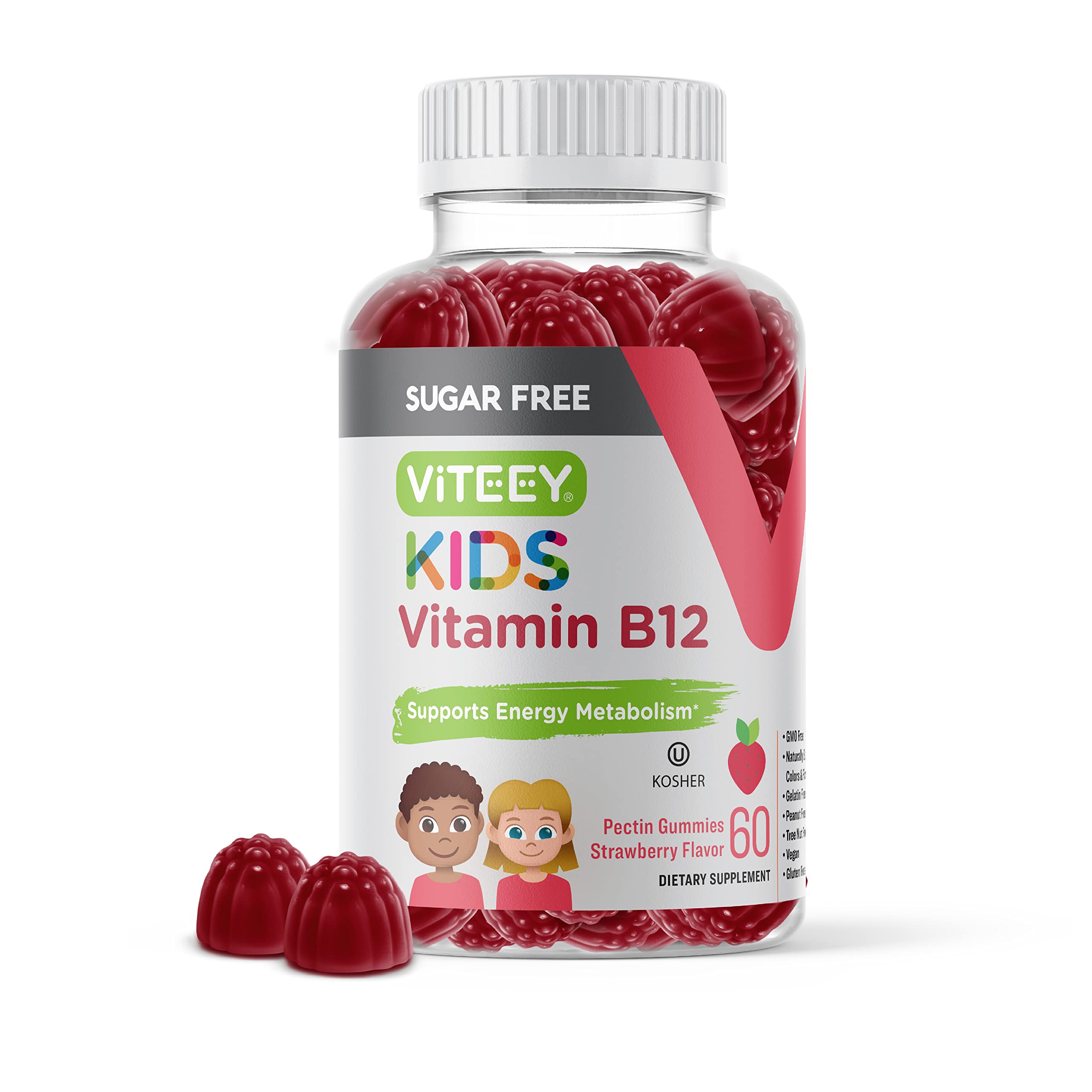 Foto 2 pulgar | Gomitas De Vitamina B12 Viteey 1000 Mcg Para Niños Sin Azúcar - Venta Internacional.