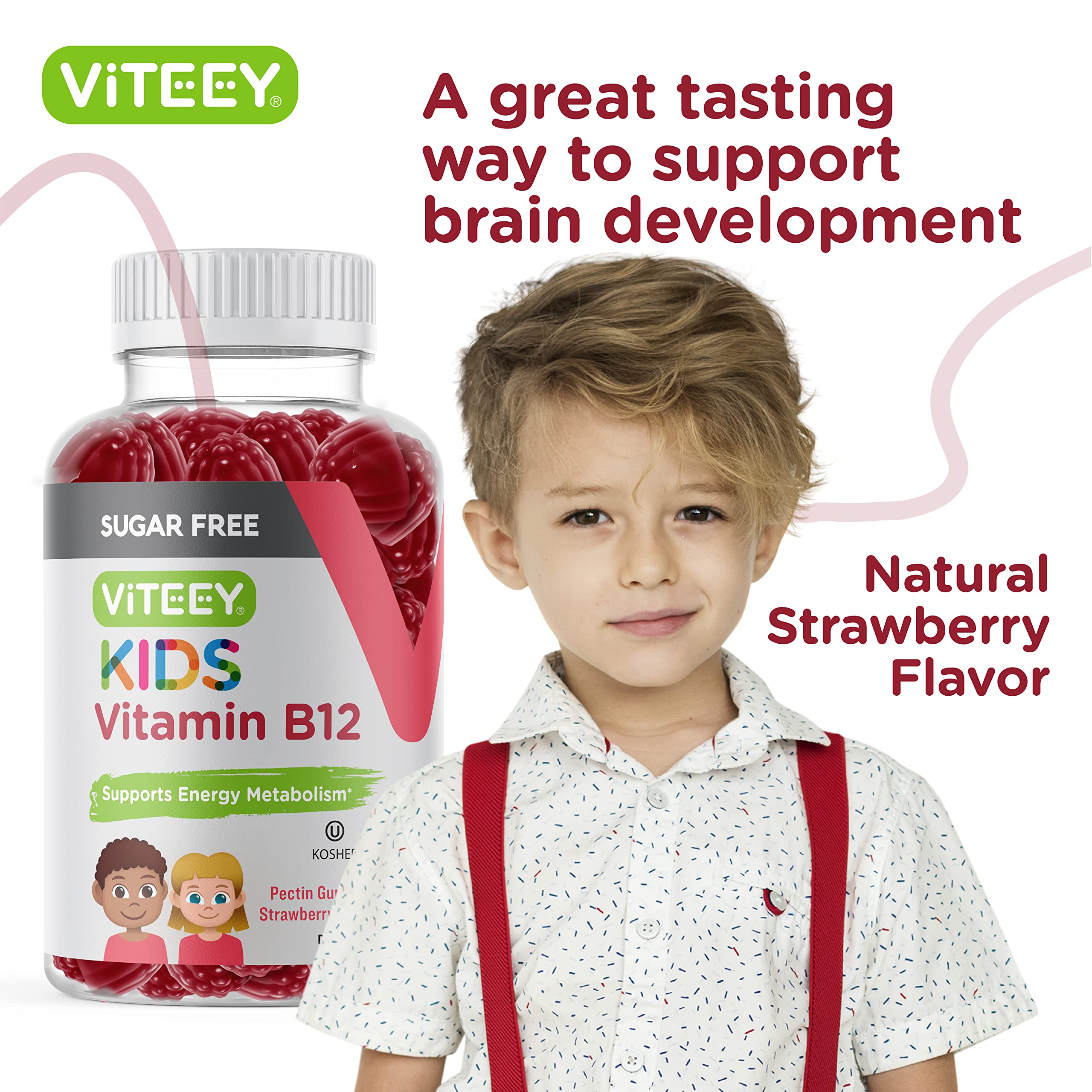 Foto 7 pulgar | Gomitas De Vitamina B12 Viteey 1000 Mcg Para Niños Sin Azúcar - Venta Internacional.