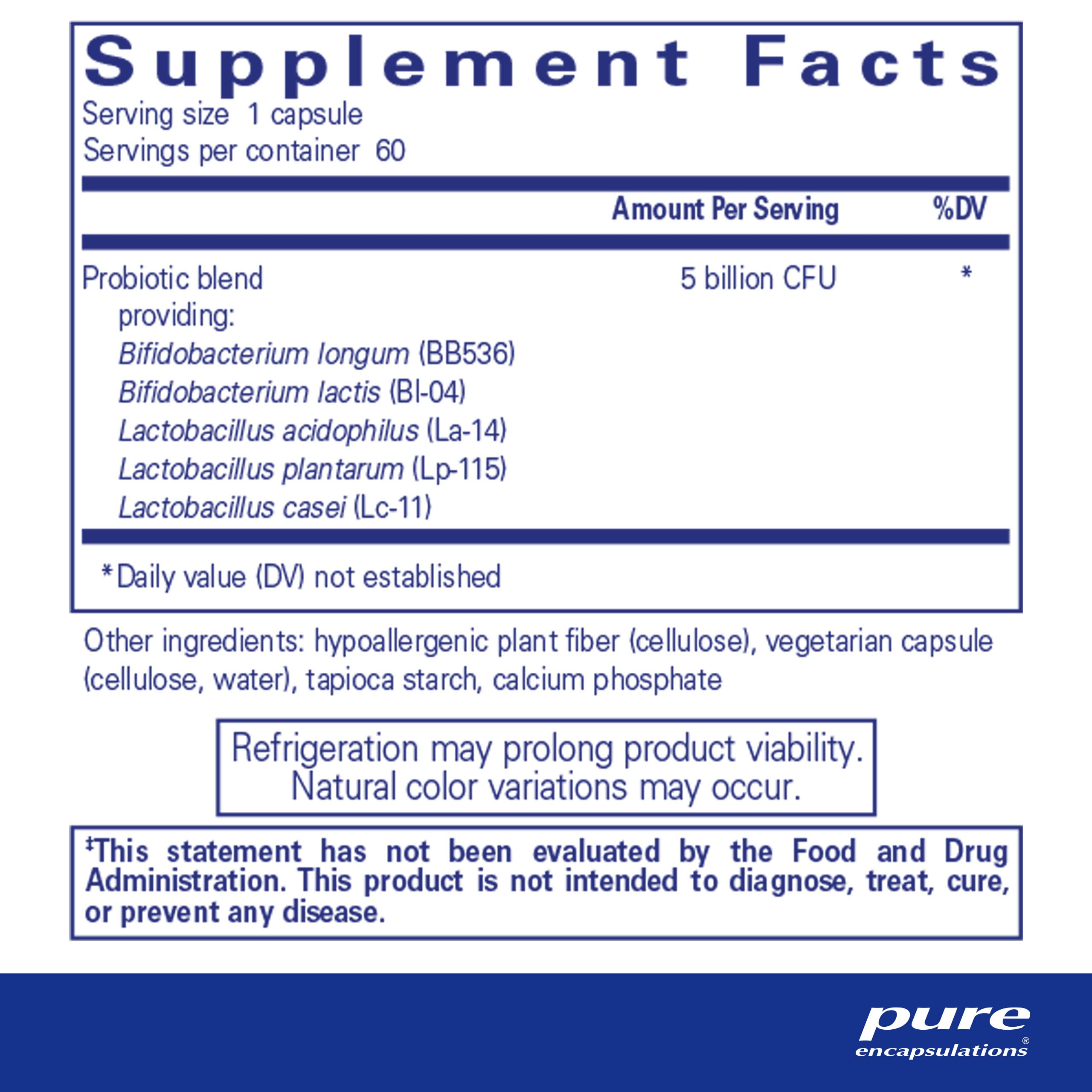 Foto 3 pulgar | Suplemento Pure Encapsulations Probiotic Imm 60 Cápsulas - Venta Internacional.