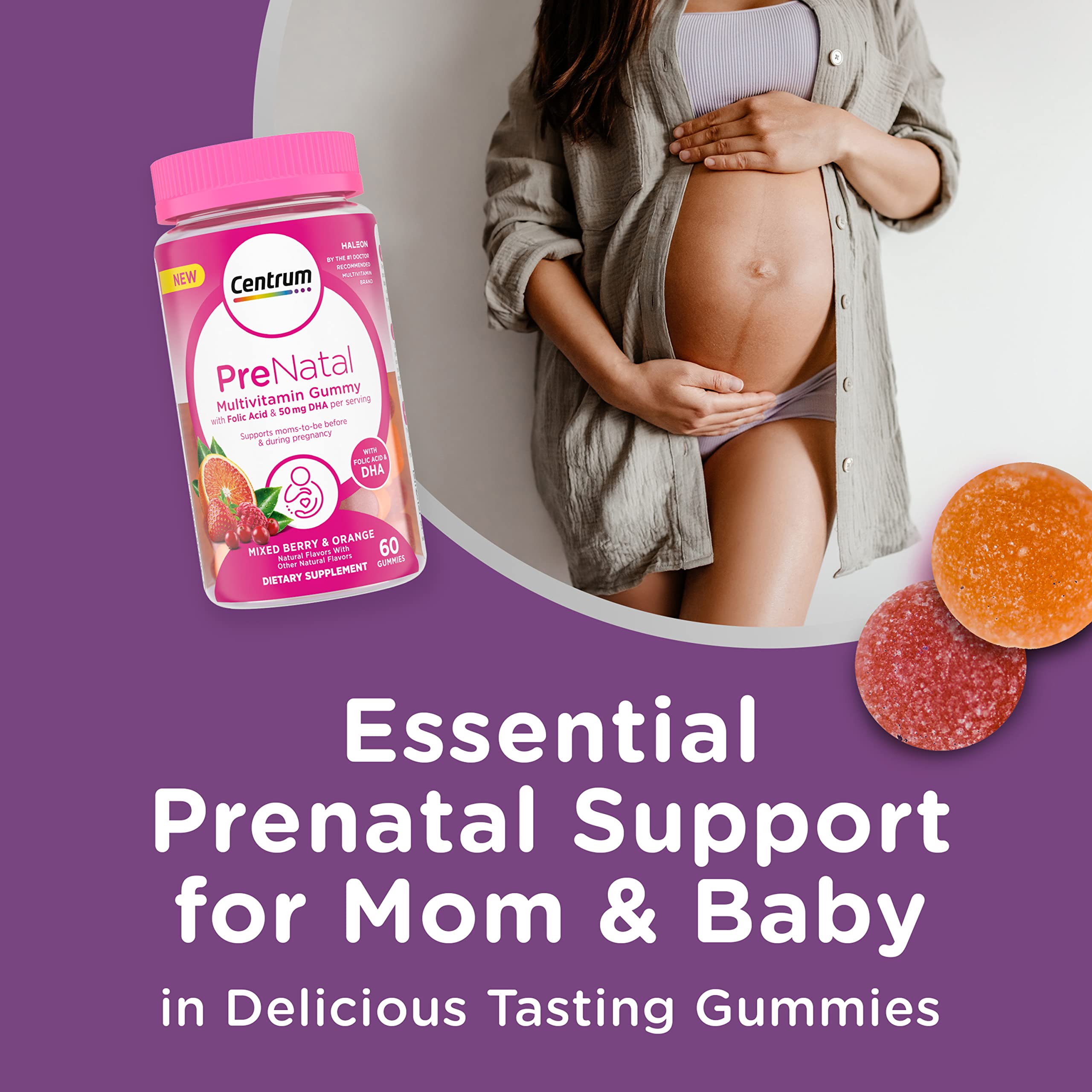 Foto 3 pulgar | Gomitas Multivitamínicas Prenatales Centrum, 60 Unidades, 30 Días - Venta Internacional.