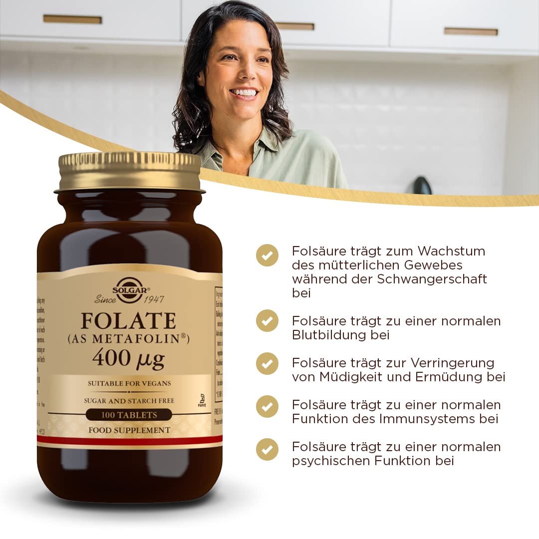 Foto 4 pulgar | Suplemento De Folato Solgar 666 Mcg Dfe (metafolina 400 Mcg) 100 Tabletas - Venta Internacional.