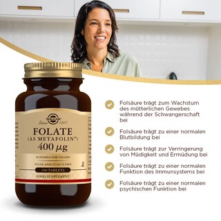 Foto 3 | Suplemento De Folato Solgar 666 Mcg Dfe (metafolina 400 Mcg) 100 Tabletas - Venta Internacional.
