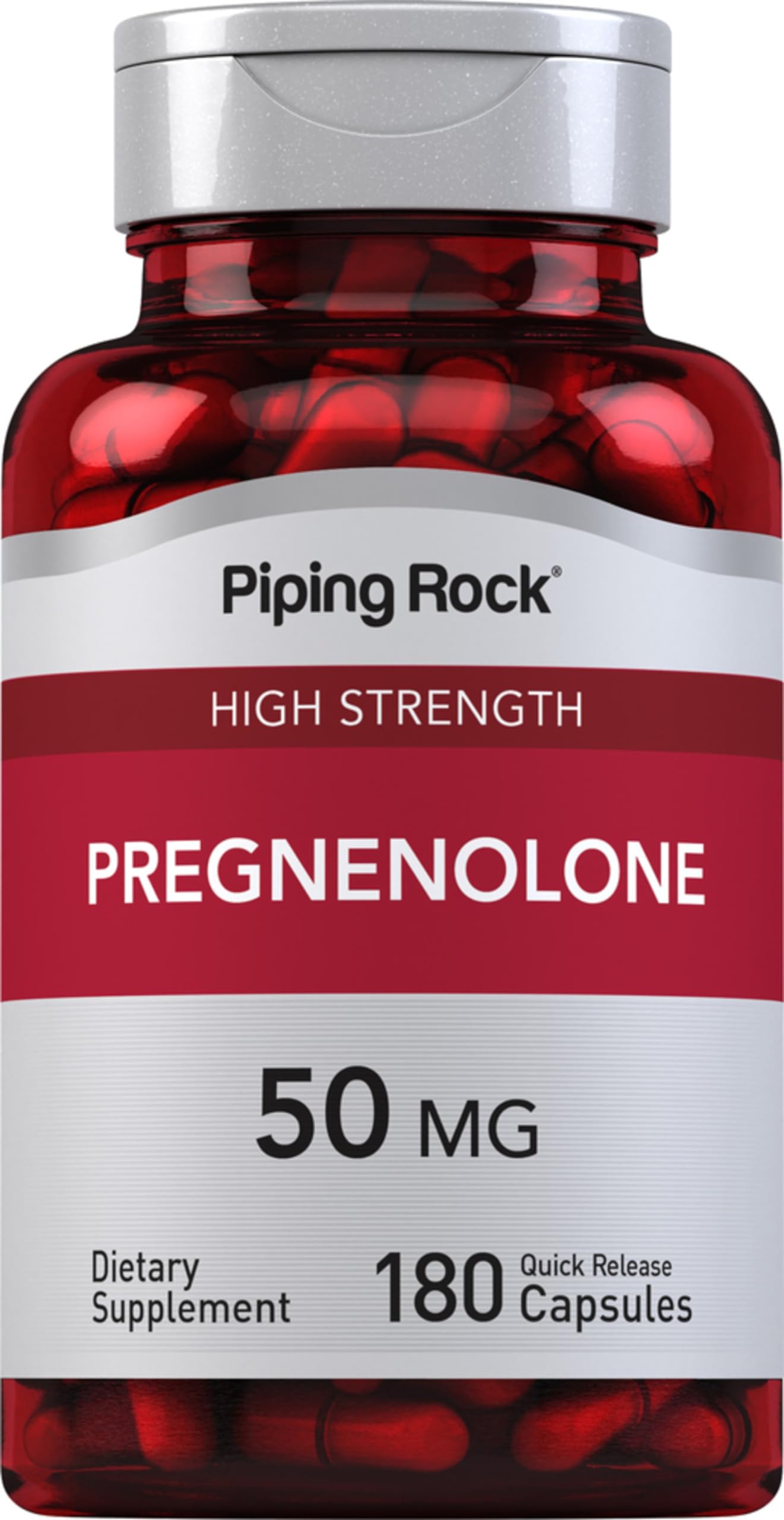 Foto 2 pulgar | Suplemento Piping Rock Pregnenolona 50 Mg 180 Cápsulas - Venta Internacional.