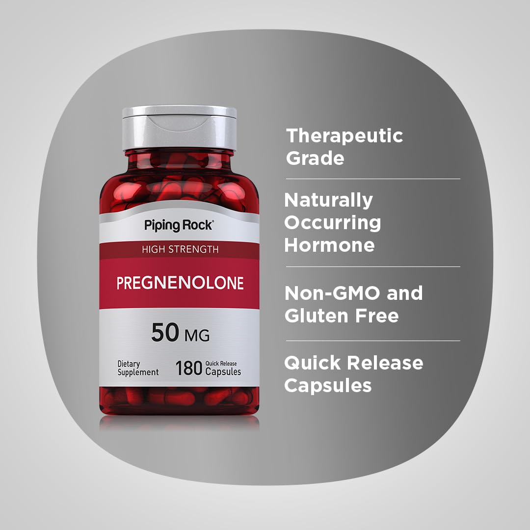 Foto 4 | Suplemento Piping Rock Pregnenolona 50 Mg 180 Cápsulas - Venta Internacional.