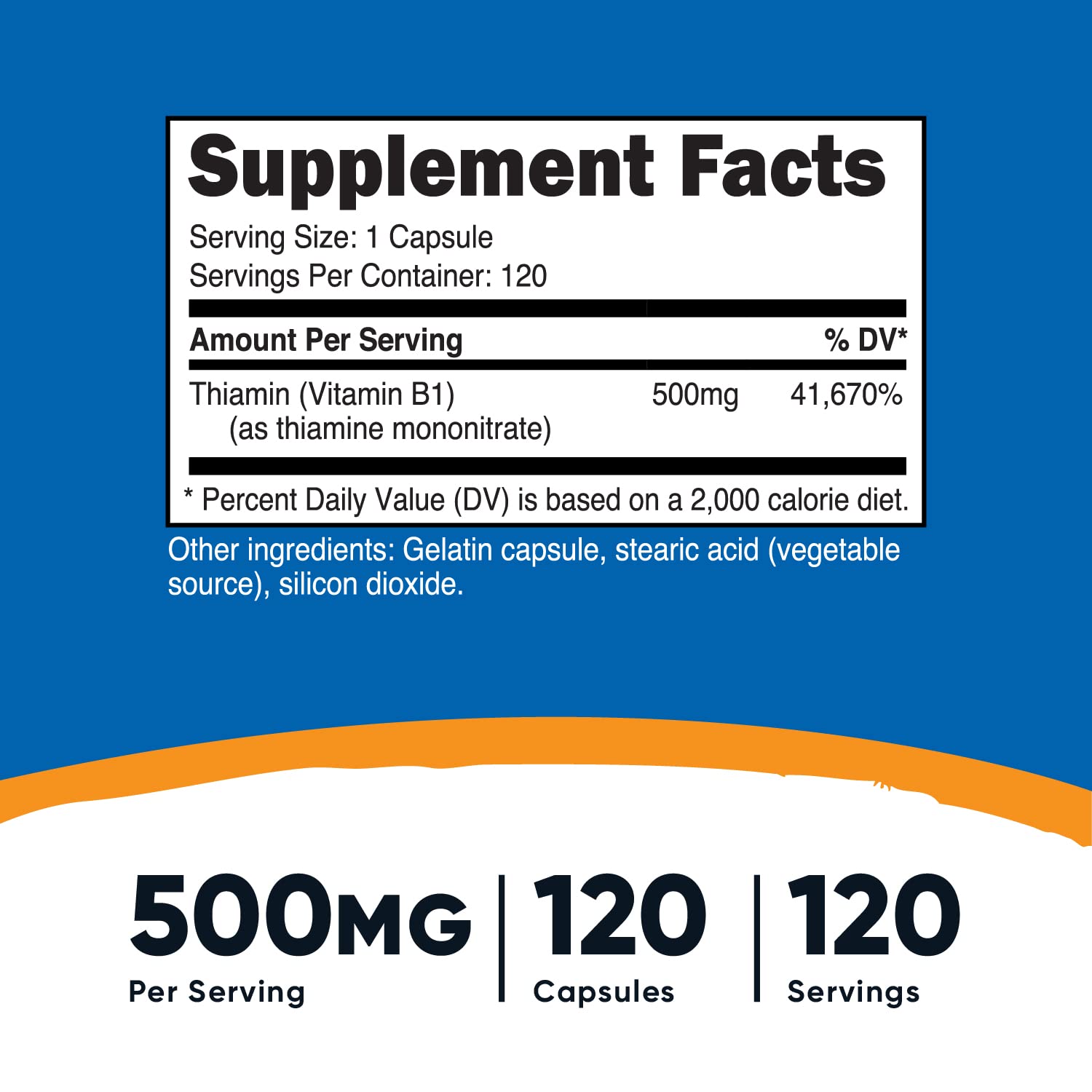 Foto 3 pulgar | Suplemento Nutricost De Vitamina B1 (tiamina) 500 Mg 120 Cápsulas - Venta Internacional.