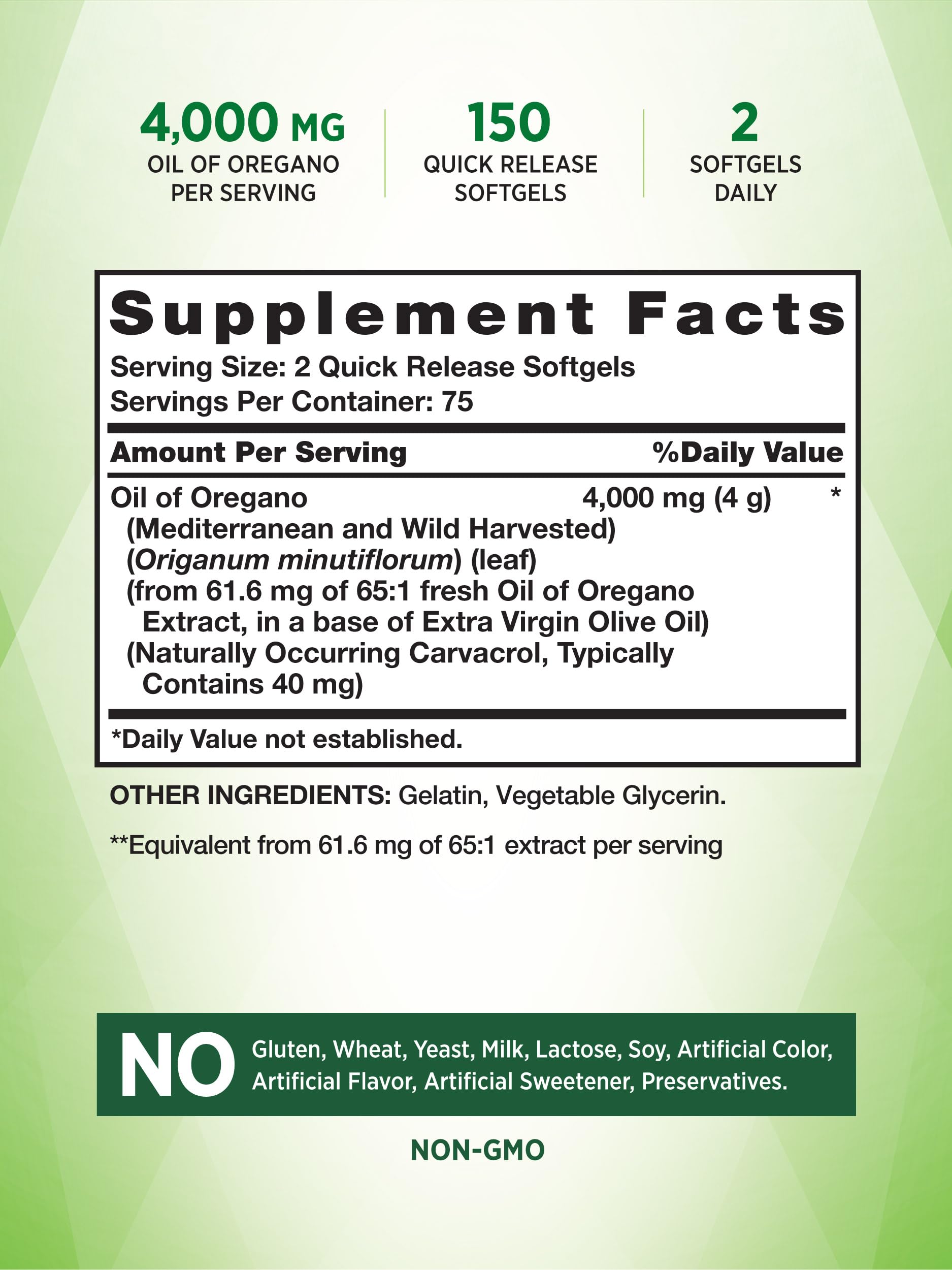 Foto 3 pulgar | Suplemento De Aceite De Orégano Nature's Truth 4000 Mg 150 Cápsulas Blandas - Venta Internacional.