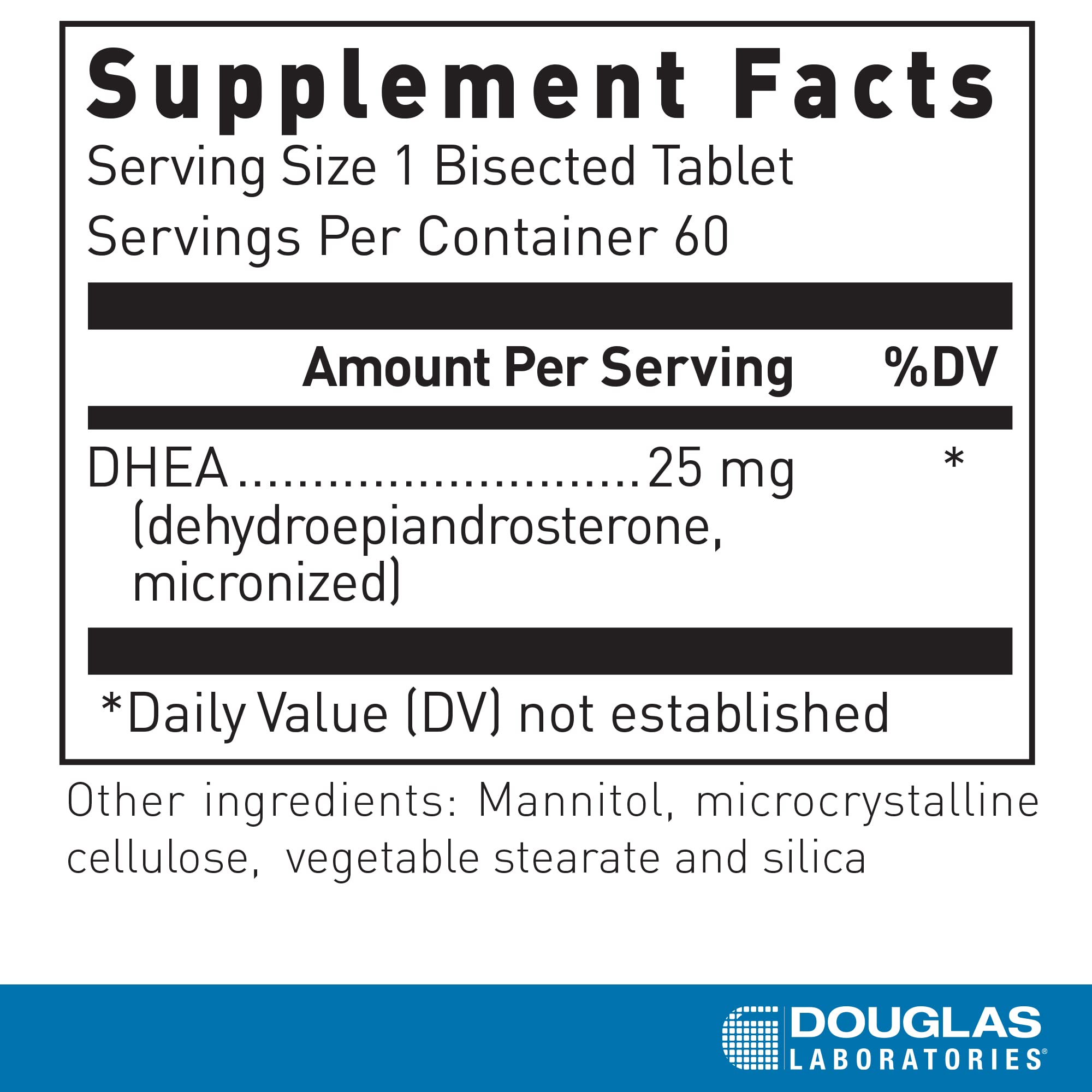 Foto 2 | Suplemento Dhea De Douglas Laboratories 25 Mg 60 Comprimidos - Venta Internacional.