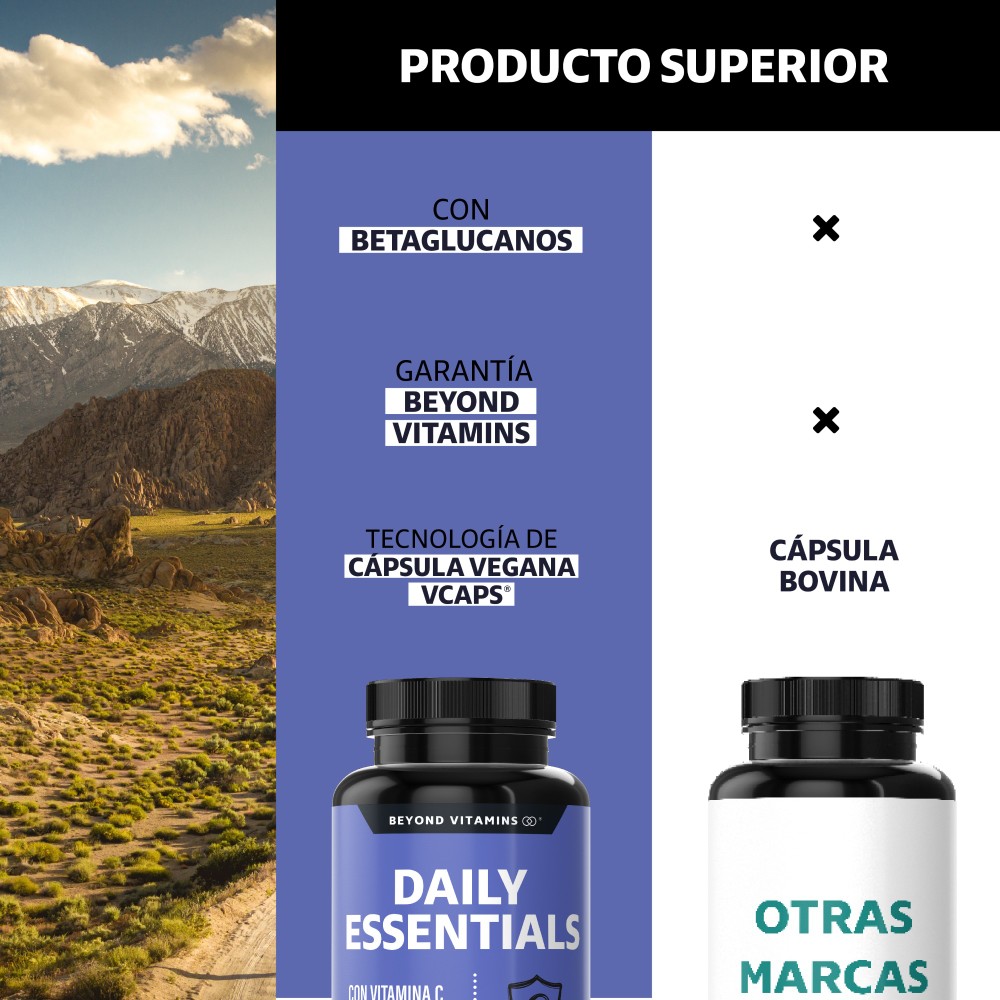 Foto 4 pulgar | Suplemento Alimenticio Beyond Vitamins Dayli Essentials  Vitamina C Betaglucanos Vegano 60 Cápsulas