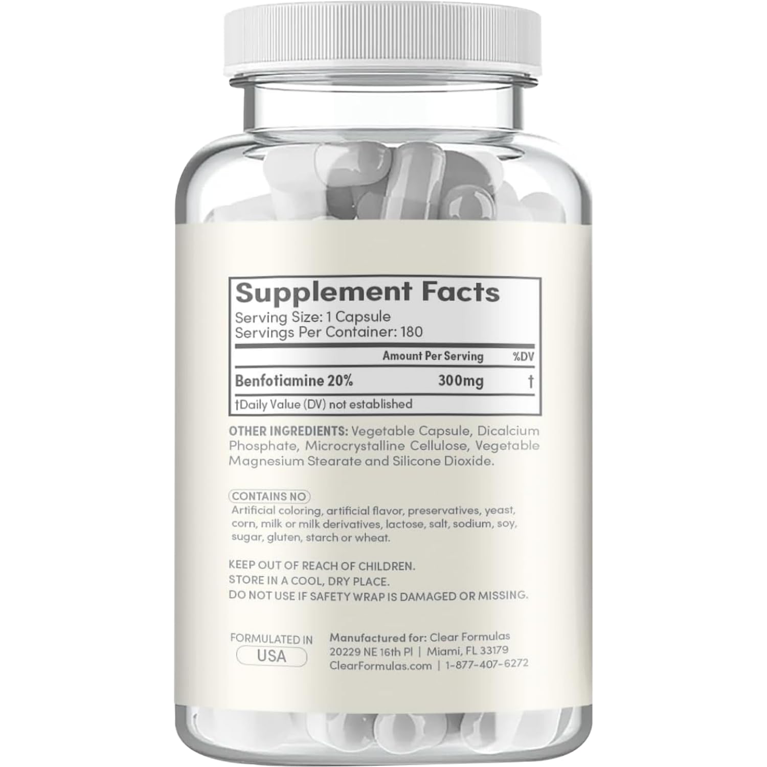 Foto 4 pulgar | Suplemento Clearformulas De Vitamina B1 De Alta Absorción 300 Mg - Venta Internacional.