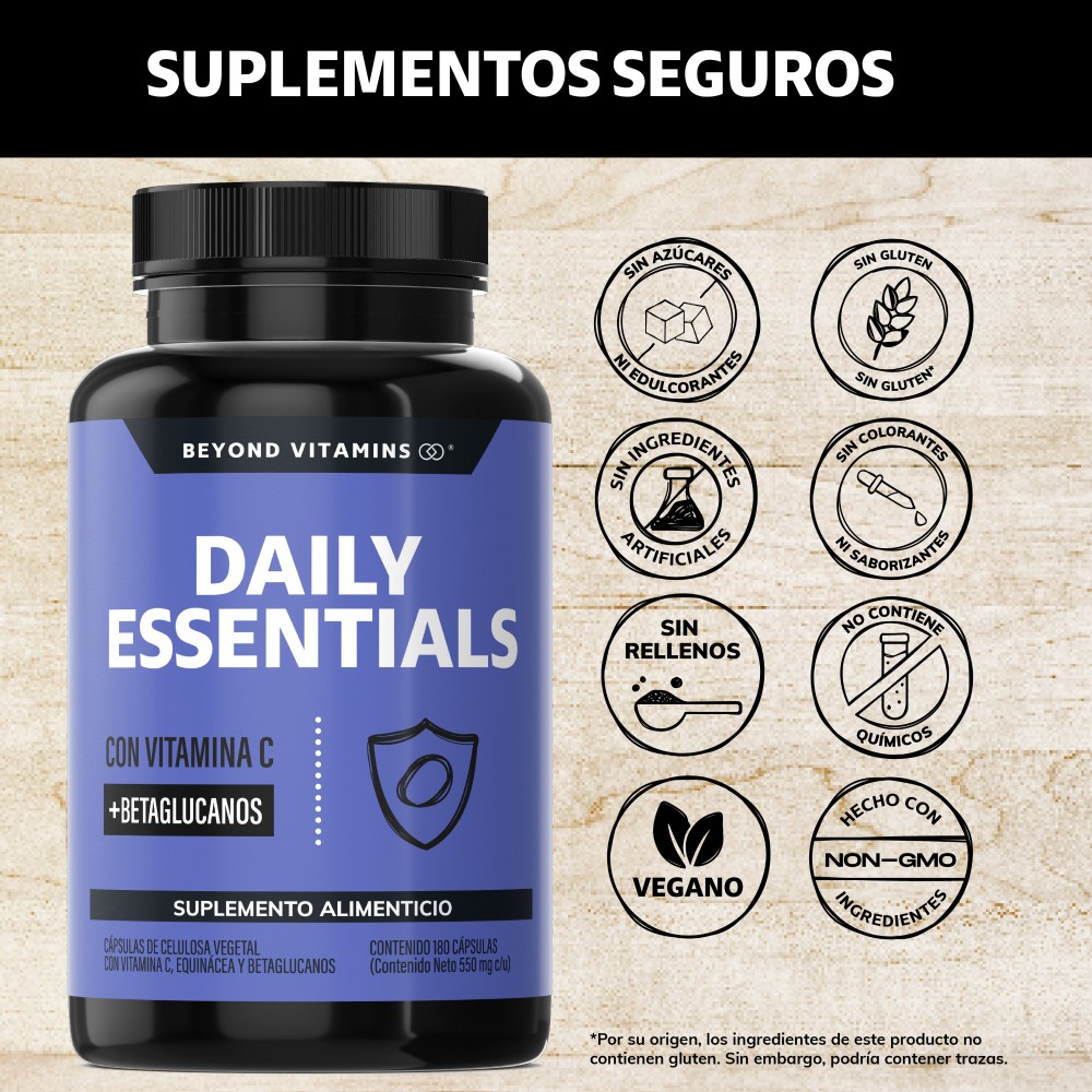 Foto 3 pulgar | Suplemento Alimenticio Beyond Vitamins Dayli Essentials  Vitamina C Betaglucanos Vegano 180 Cápsulas