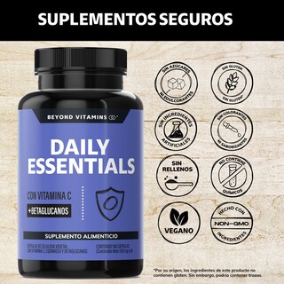 Foto 2 | Suplemento Alimenticio Beyond Vitamins Dayli Essentials Vitamina C Betaglucanos Vegano 180 Cápsulas