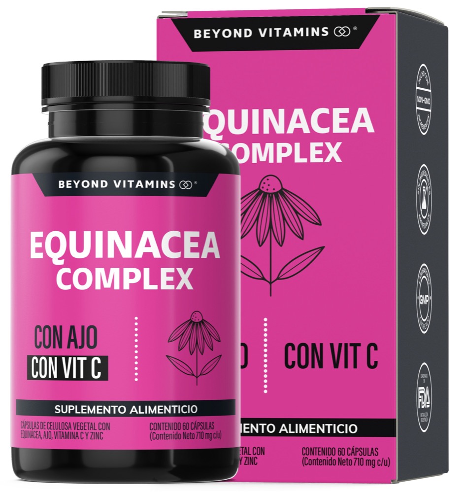 Foto 2 pulgar | Suplemento Alimenticio Beyond Vitamins Equinácea Complex  Ajo, Vitamina C, Betaglucanos, Quercetina Y Aguaje 60 Cápsul