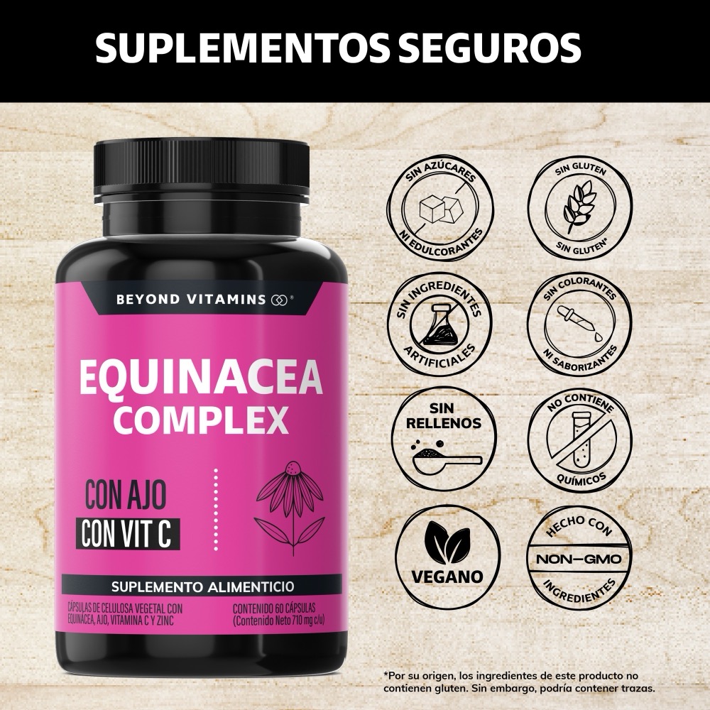 Foto 3 pulgar | Suplemento Alimenticio Beyond Vitamins Equinácea Complex  Ajo, Vitamina C, Betaglucanos, Quercetina Y Aguaje 60 Cápsul