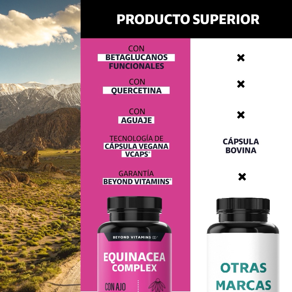 Foto 4 pulgar | Suplemento Alimenticio Beyond Vitamins Equinácea Complex  Ajo, Vitamina C, Betaglucanos, Quercetina Y Aguaje 60 Cápsul