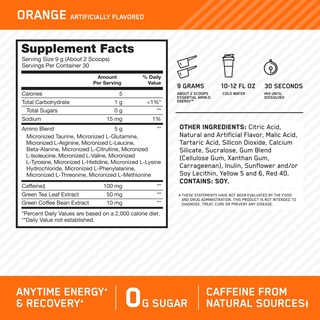 Foto 3 | Suplemento Optimum Nutrition Amino Energy Orange 30 Porciones - Venta Internacional.