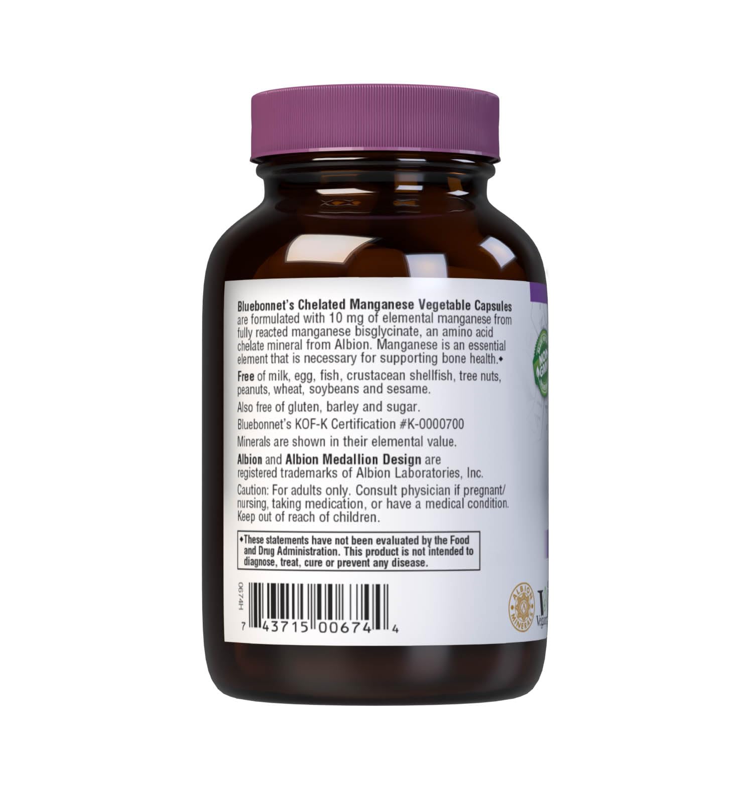 Foto 3 | Suplemento Bluebonnet Nutrition Albion Quelated Manganeso 90c - Venta Internacional.