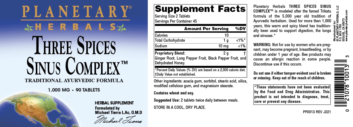 Foto 6 pulgar | Suplemento Planetary Herbals Three Spices Sinus Support - Venta Internacional.
