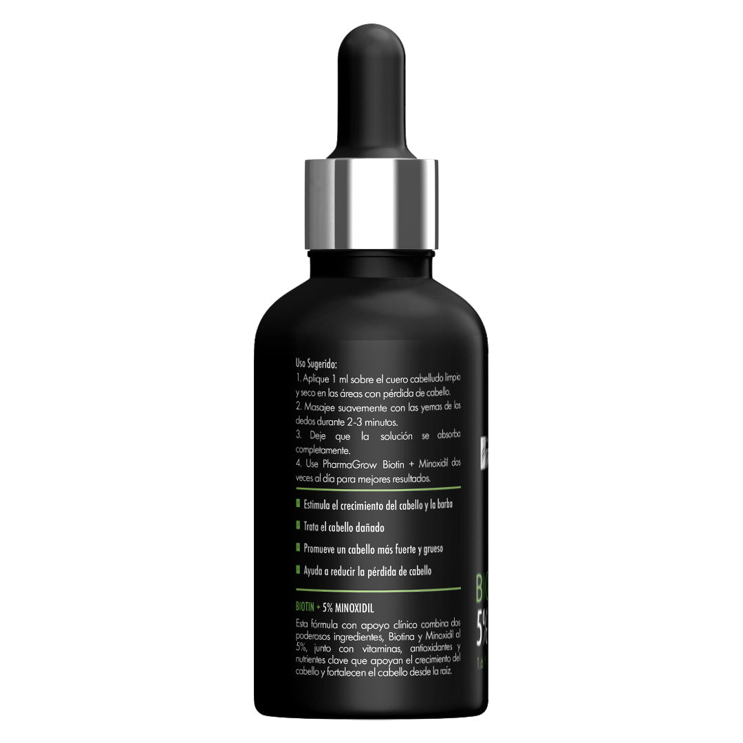 Foto 3 pulgar | Suplemento Pharma Grow Minoxidil 5% con Biotina 50 ml Tratamiento Tópico Anticaída y Crecimiento Capilar Unisex