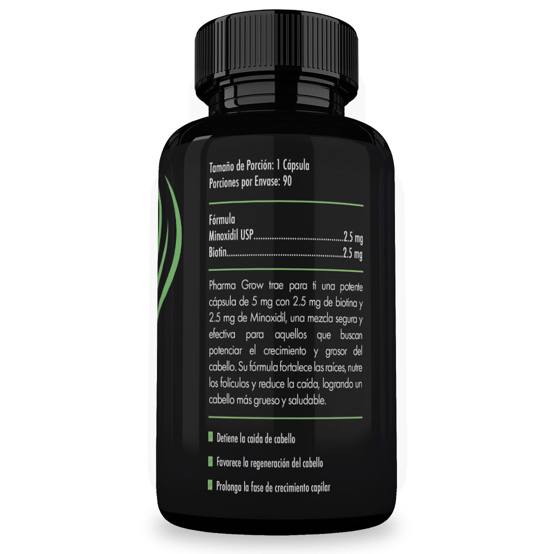 Foto 4 pulgar | Suplemento Pharma Grow Minoxidil 2.5% + Biotina 2.5% 90 Cápsulas Crecimiento Capilar y Anticaída Desde el Interior