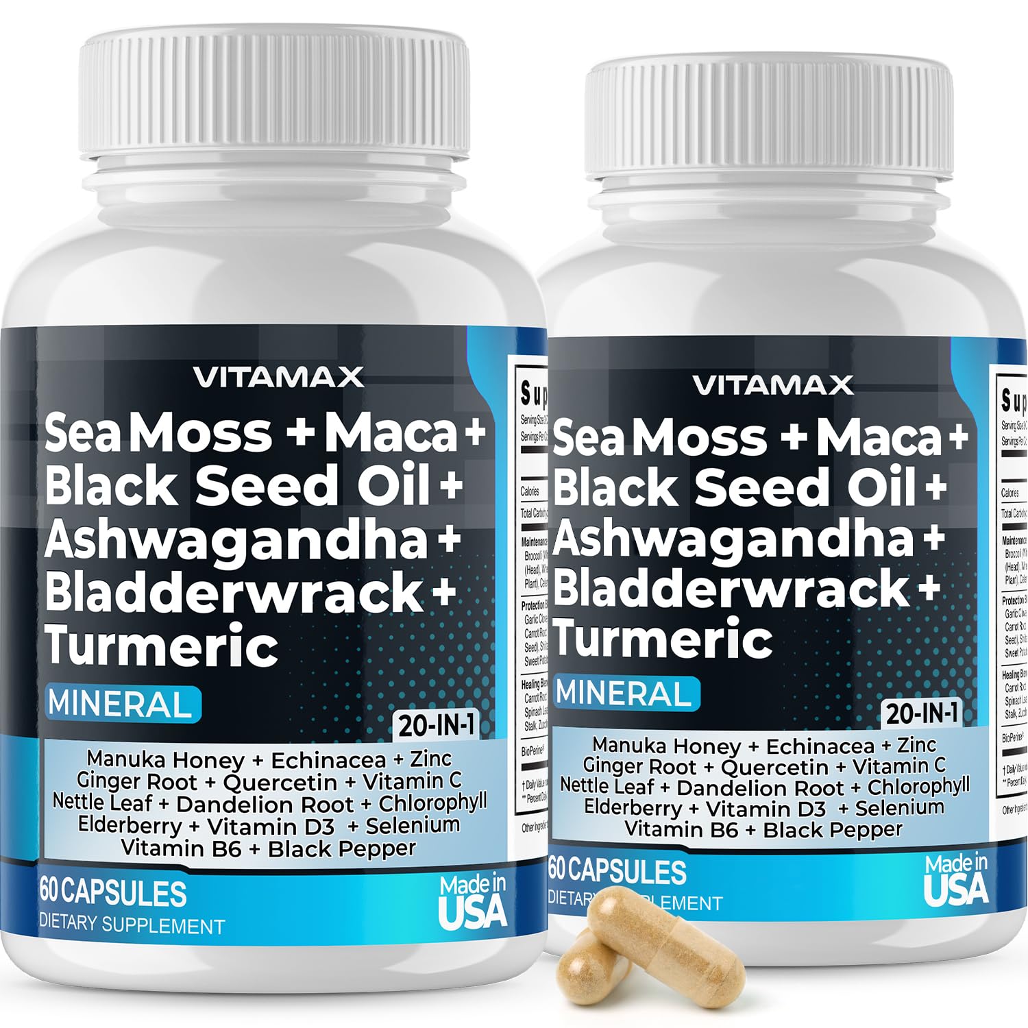 Foto 2 pulgar | Suplemento Vitamax True-mineral Sea Moss 3000 Mg Maca 1000 Mg - Venta Internacional.