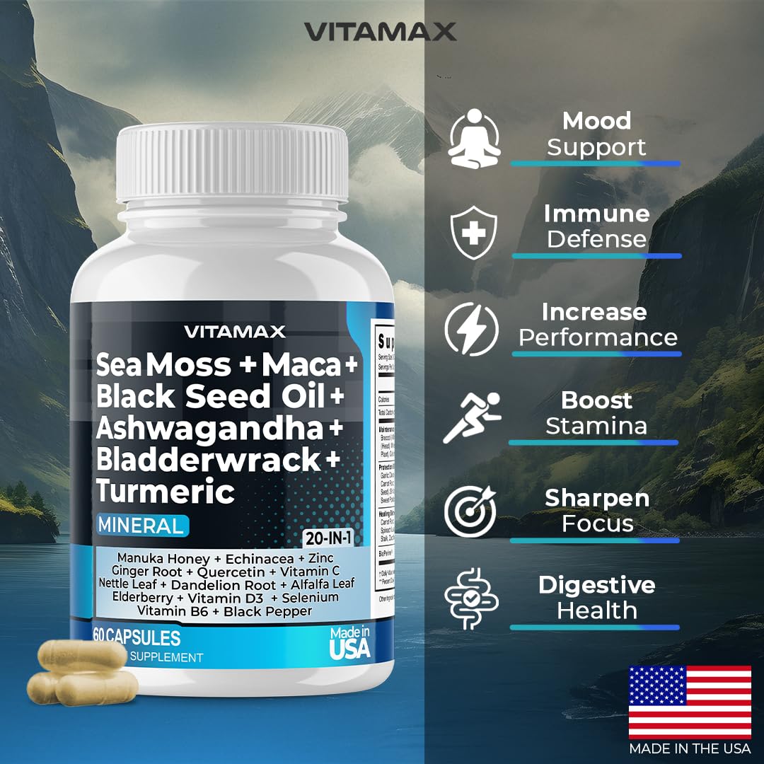 Foto 3 pulgar | Suplemento Vitamax True-mineral Sea Moss 3000 Mg Maca 1000 Mg - Venta Internacional.