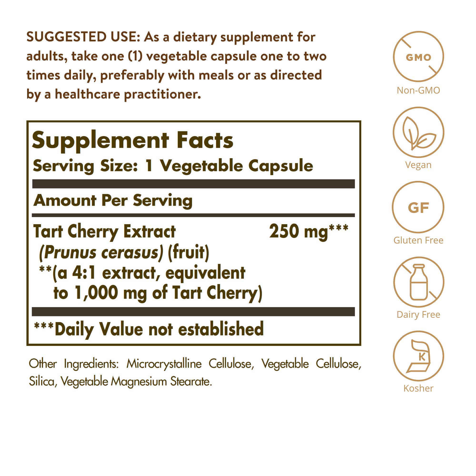 Foto 3 pulgar | Suplemento Solgar Tart Cherry 1000 Mg 90 Cápsulas Vegetales - Venta Internacional.