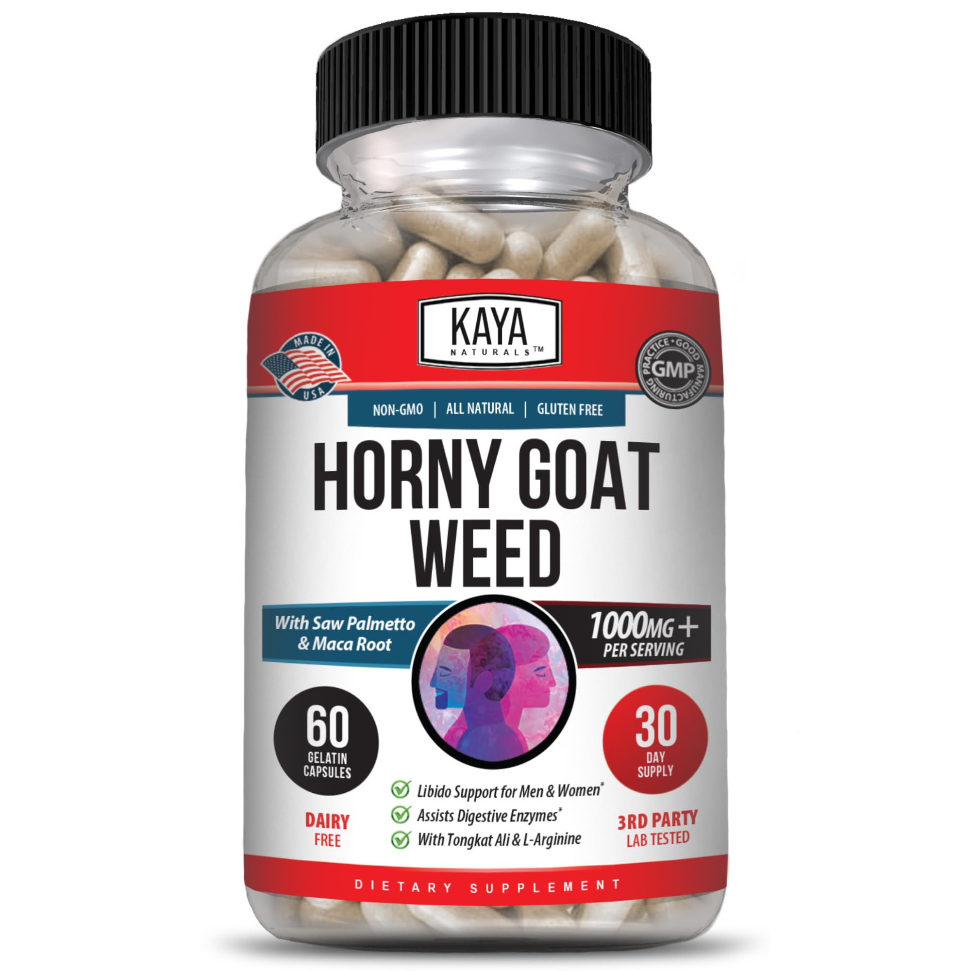 Foto 1 | Suplemento De Extracto De Hierba De Cabra En Celo De Kaya Naturals 1560 Mg - 60 - Venta Internacional.
