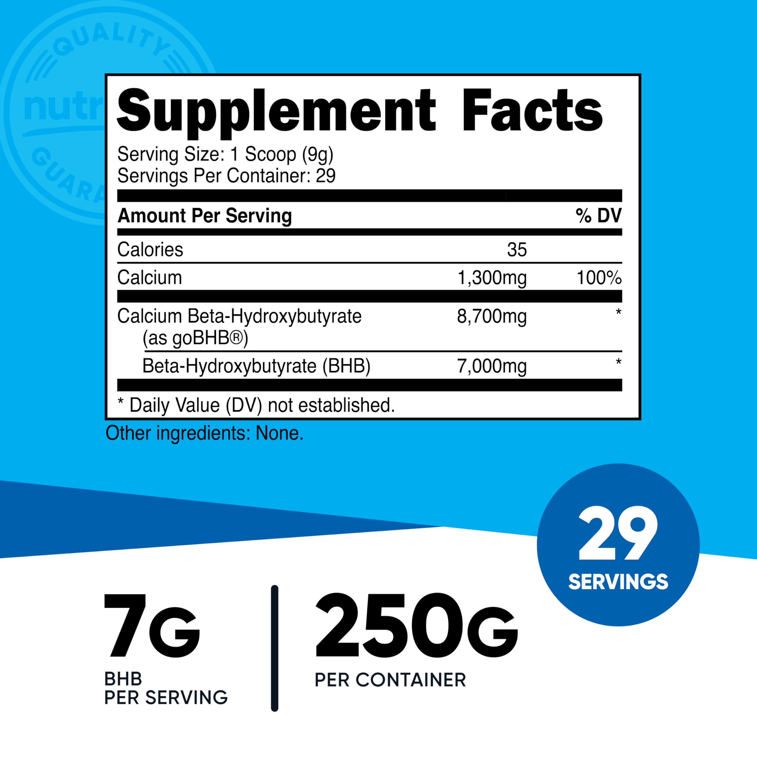 Foto 3 pulgar | Calcio Bhb En Polvo Nutricost 250 G Sin Sabor Y Sin Ogm - Venta Internacional.