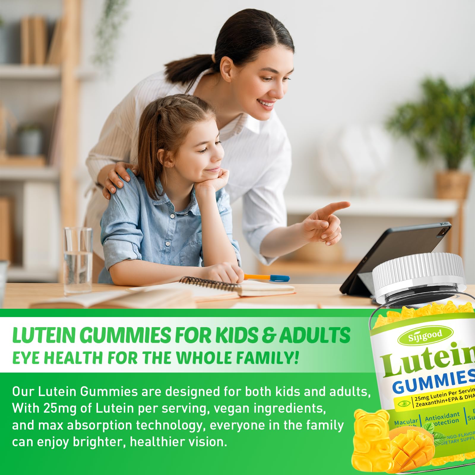 Foto 6 | Gomitas De Luteína Sijigood Eye Vitaminas Con Zeaxantina, 120 Unidades - Venta Internacional.
