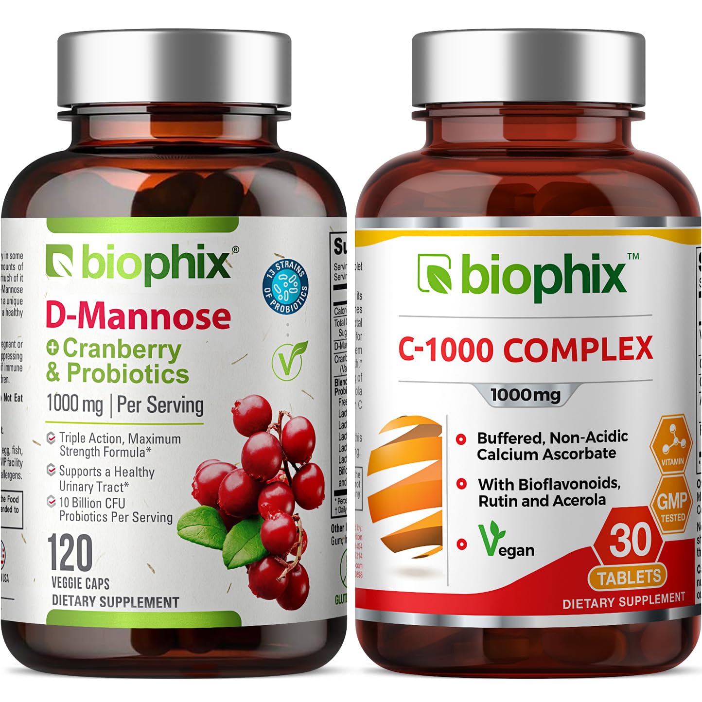 Foto 2 pulgar | Suplemento Biophix D-mannose Plus Probióticos De Arándano Rojo 1000 Mg - Venta Internacional.