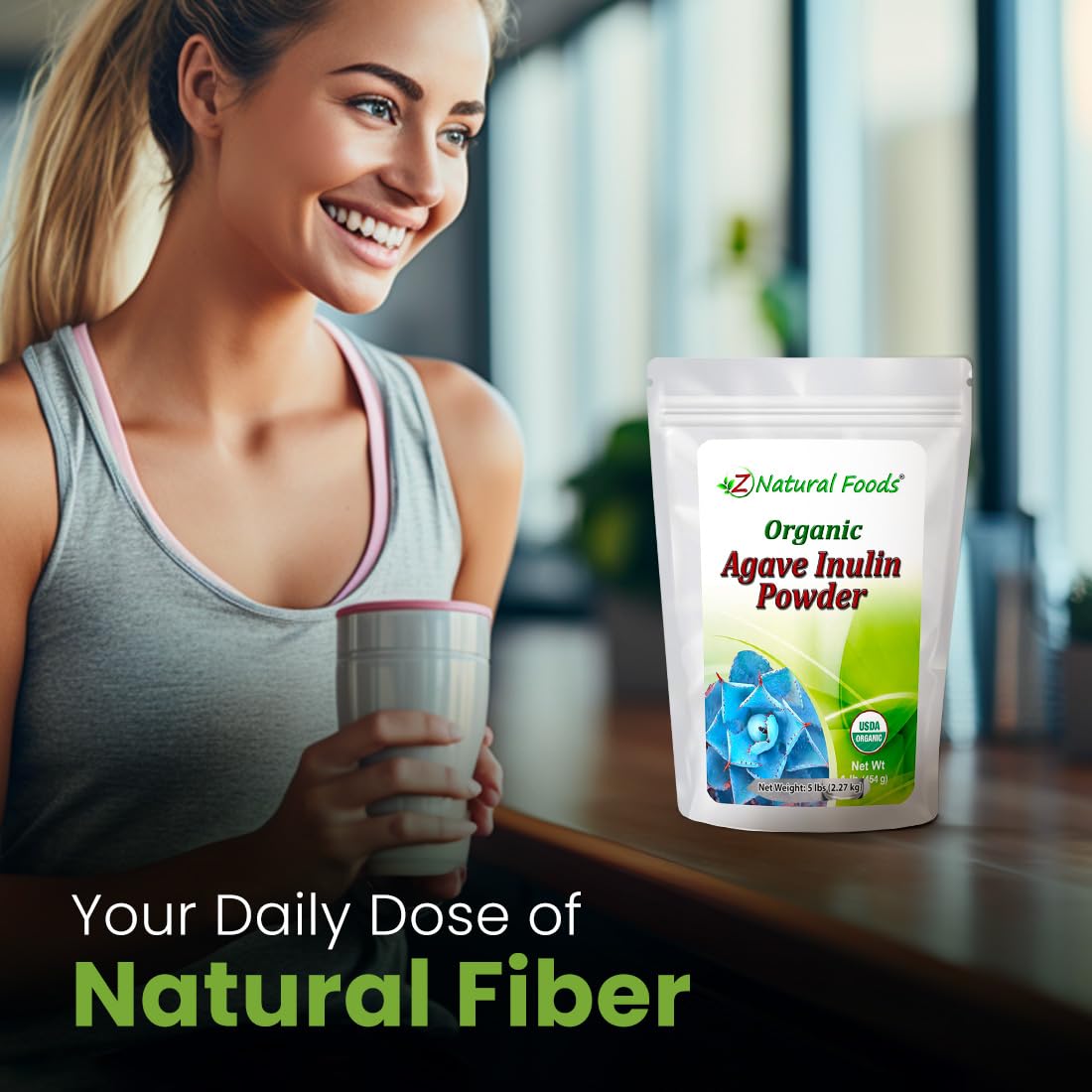 Foto 7 | Suplemento De Fibra Z Natural Foods, Inulina De Agave Orgánica, 454 G - Venta Internacional.