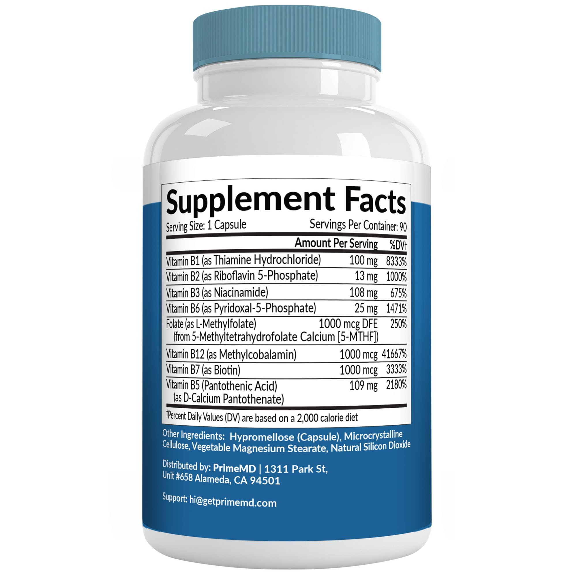 Foto 3 pulgar | Suplemento Primemd Methylated B Complex Con Metilfolato 1000 - Venta Internacional.