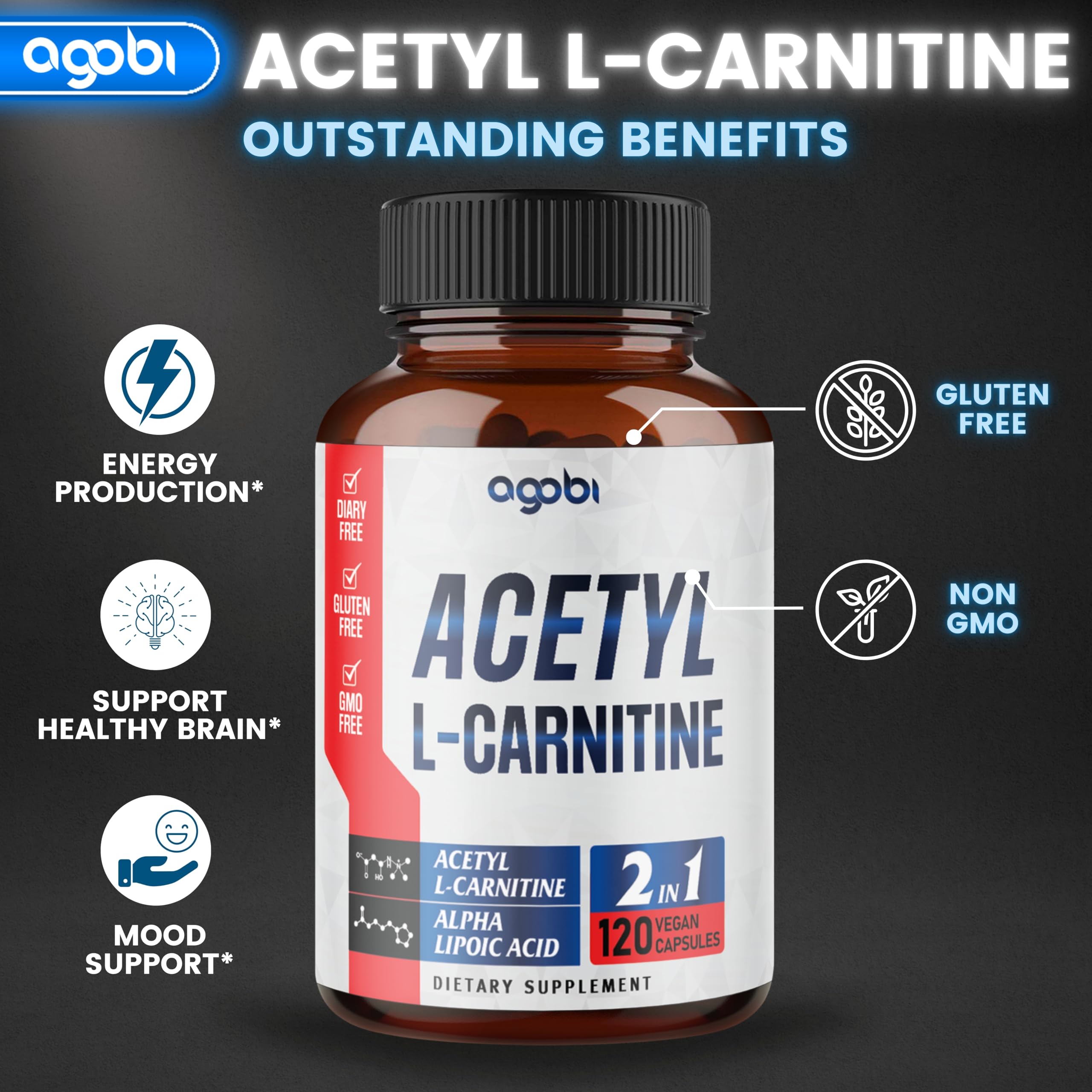 Foto 4 pulgar | Suplemento De Acetil L-carnitina Y Ácido Alfa Lipoico 1500 - Venta Internacional.
